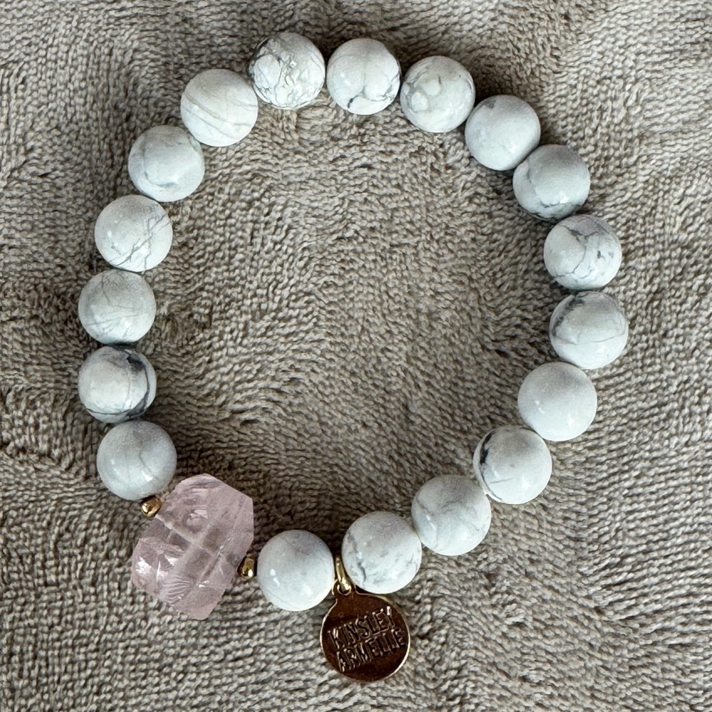 Kinsley Armelle White & Pink Beaded Bracelet – OS